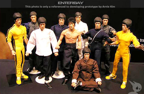 Les figurines d'action de Bruce Lee en exposition chez Enterbay.