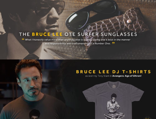 Lunette de Bruce Lee et t-shirt en son hommage